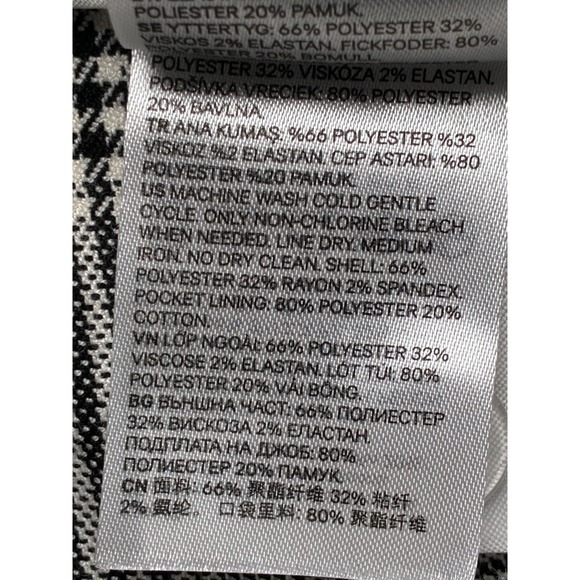 H&M Plaid Ankle Pants Size 2 Gray Career Casual Stretch Trousers - Picture 9 of 16